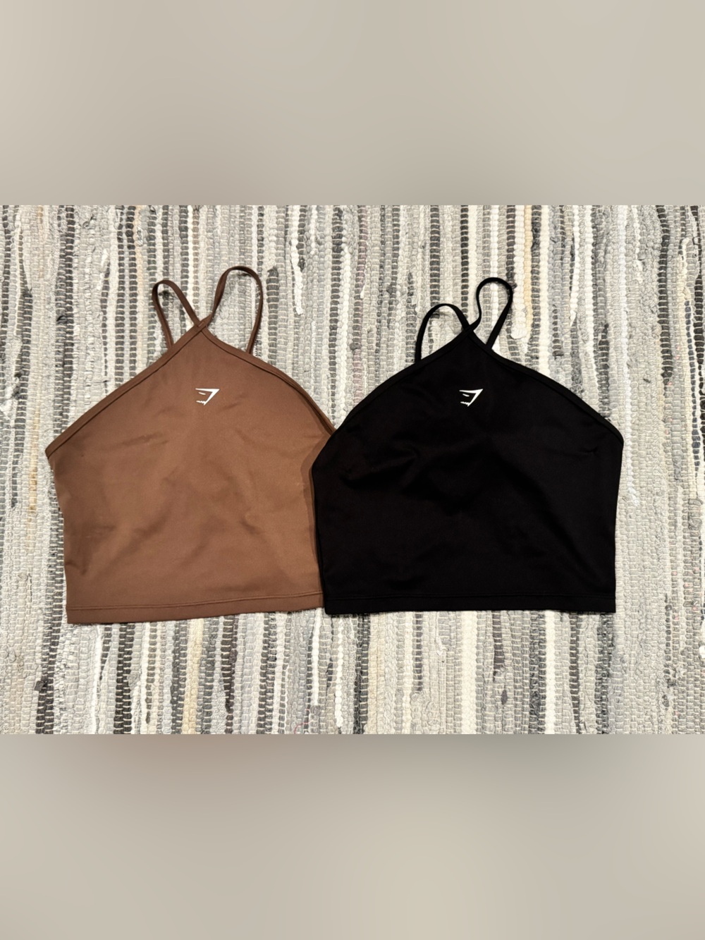 Gymshark Black & Brown High Neck Sports Tops